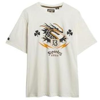 T-shirt Graphique Superdry Campaign Souvenir Crème & Jaune L