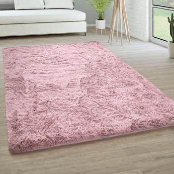 Tappeto Soggiorno Rosa Antico – Pelo Lungo 200 cm, formato tondo