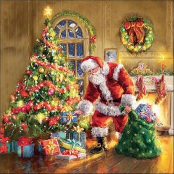 Serviettes Décoratives Noël Sapin Or 20 unités