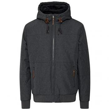 Indicode Herren Übergangskurzjacke „IDHannibal“ – Kapuzenmodell, Charcoal Mix, 100 % Polyester, M