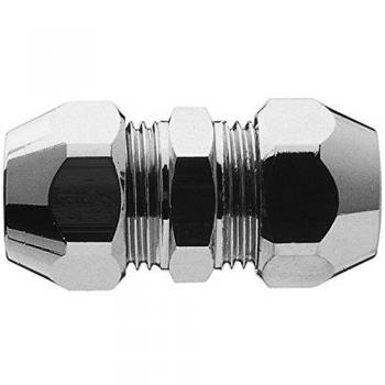 ASW Messing Doppelverschraubung 451008, 3/8x8mm, gerade, verchromt, 2 Quetschen