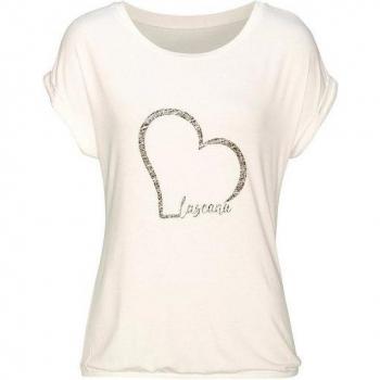 Camiseta Lascana Marrón y Crema