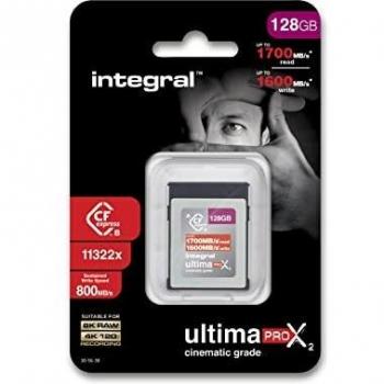 INTEGRAL Carte CFexpress Type B 2.0 128 Go Cinematic 8K RAW