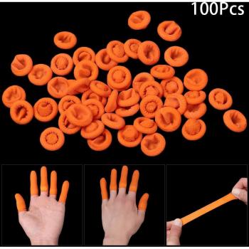 Puntas de Dedo Anti‑Resbalón Naranja – Kit de 100