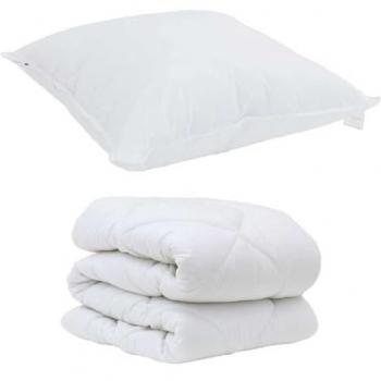 Set Couette et Oreiller 2 Pcs Blanc Microfibre