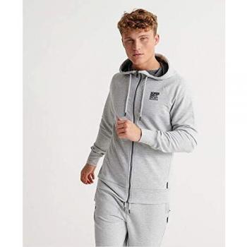 Superdry Herren Flex Training Jacke mit Kapuze Hellgrau XL