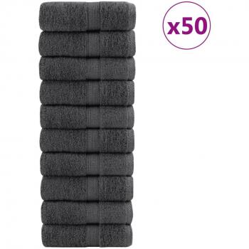 Premium Guest Towels SOLUND 50pcs Anthracite 30x50cm 600gsm Vidaxl