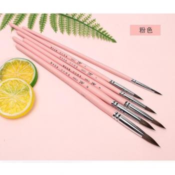 6 Round Pointed Watercolor Brushes