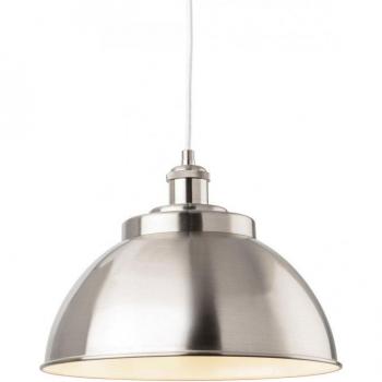 Netlighting Genoa Industrial Dome Pendant Light Brushed Steel