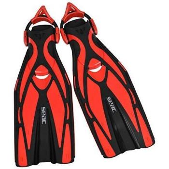 Palmes de plongée SEAC F1 S légères avec Sangle élastique, 730 g, Rouge, L/XL
