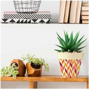 Pot décoratif en bambou 'Boho' 13.5 cm