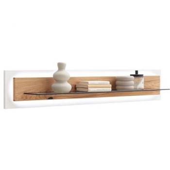 Wandboard mit LED-Beleuchtung MULLINGAR-05, weiß und Eiche