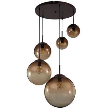 Lampada a soffitto design sfere di vetro ambra Globo 15865-5