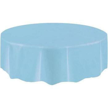 Tovaglia per feste rotonda in plastica blu