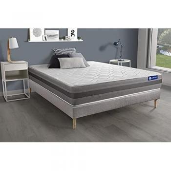 Ensemble Matelas et Sommier Gris 160x200
