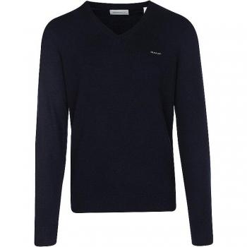 Gant Hochwertiger V-Ausschnitt Pullover aus Extrafine Lambswool | Dunkelblau | L
