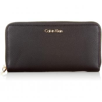Calvin Klein Damen Neat Extra Large Ziparound Geldbörse, Schwarz (Black)