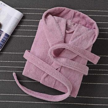 Peignoir d’hiver à capuche et manches longues, tissu doux