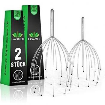 Premium Kopfmassage-Spinne (2 Stück) – LAVAMED Kopfmassage-Rollensystem