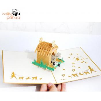 Tarjeta 3D “Celebración de Perritos”