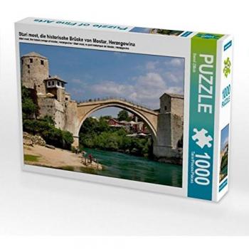 CALVENDO Puzzle Stari Most, die historische Brücke von Mostar, Herzegowina 1000 Teile Lege-Größe 64 x 48 cm