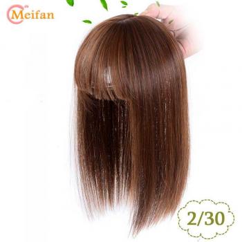 Top closure wig synthetic with bangs MEIFAN