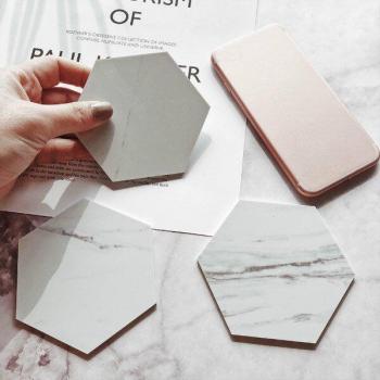 Round PVC Simulated Marble Coaster
