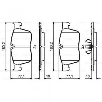BOSCH Kit pastiglie freno 0 986 494 829 per veicoli LAND ROVER e JAGUAR