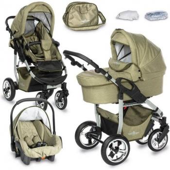 Kombi-Kinderwagen „Capri Trio“ Bergsteiger – 10‑teiliger Set mit Wickel