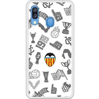 Funda Samsung Galaxy A20E Valencia Stickers Gris con Escudo Color