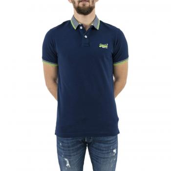 Superdry Sports Polo Shirt with Sunrise CALI Pique in Navy Blue (XL)