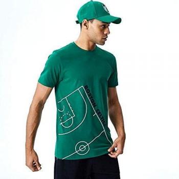 Herren New Era NBA Court T-Shirt Boscel Kgr, Grün, XL
