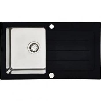Evière en verre encastrable noir 86 cm × 50 cm – Modèle New York (Respekta)