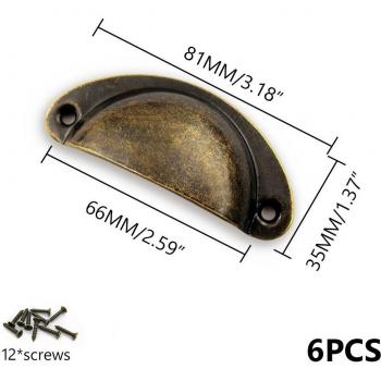 6PCS Antique Style Kitchen Handles