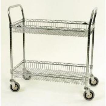 Two Tier Wire Shelf Trolley