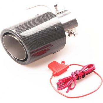Silenciador de escape de coche con punta de 6,5 cm y LED rojo/azul integrado