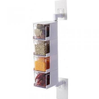 Wall-Mounted Spice Jar Holder with 2/3/4 Tiers