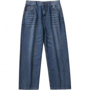 Jeans blancos holgados para hombre, estilo casual, con bolsillos, tallas grandes M-2XL, azul claro