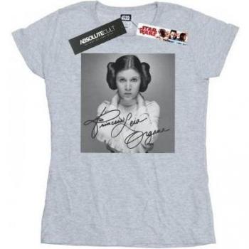 Blusa blanca de algodón XXL con diseño Princess Leia (Star Wars)