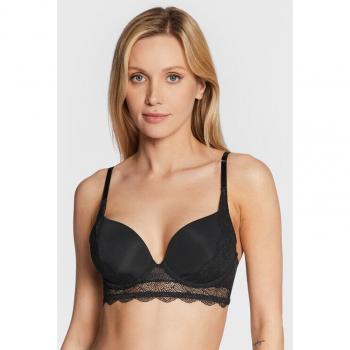 Elegant 38E Lace Triangle Enhancement Bra – Black