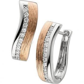 Damencreolen JOBO – 22 Zirkonia, Silber 925, bicolor vergoldet