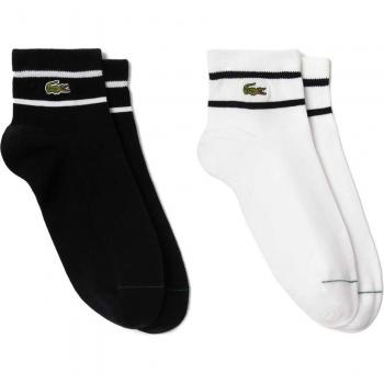 Chaussettes Lacoste Noir-Blanc à Rayures, 2 Paires, 35-38