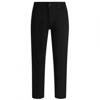 HUGO 634 Ultra-Black Tapered-Fit Stretch Denim Jeans for Men