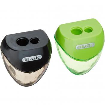 BAZIC Dual Blades Sharpener with Triangle Receptacle (Pink and Purple, 2 Pack)