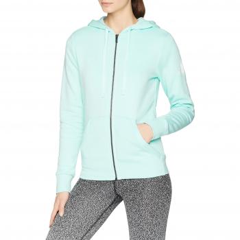 Chaqueta adidas ESS Solid FZ HD, Mujer, Verde/Blanco (Clear Mint)