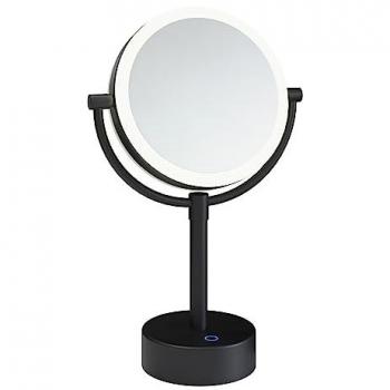 Matt Finish Black LED Bathroom Magnifying Mirror