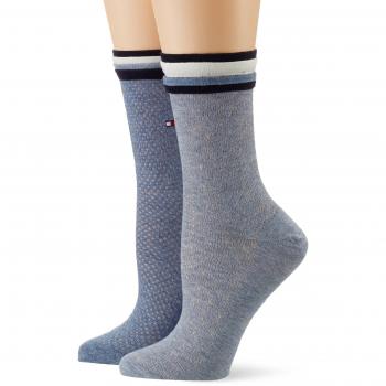 Tommy Hilfiger Damen Socken TH Women GLOBAL Welt, 2er Pack, Blau