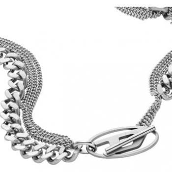 Diesel Unisex Edelstahlkette Oval D Logo DX1549040