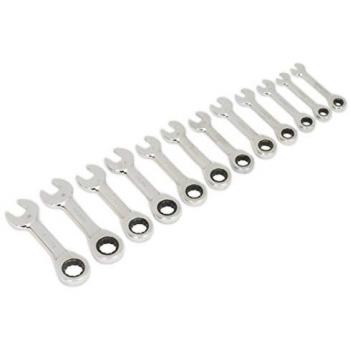 Siegen Tools Stubby Ratchet Combination Spanner Set 12pc Metric