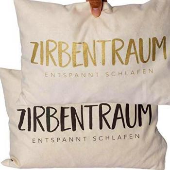 Goldbraunes Zirbenflocken‑Duftkissen – Geschenkset